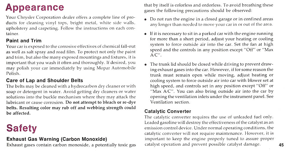 1977 Chrysler Owners Manual Page 72